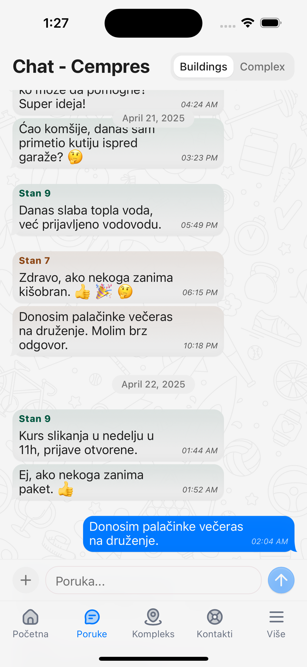Residence App chat interface